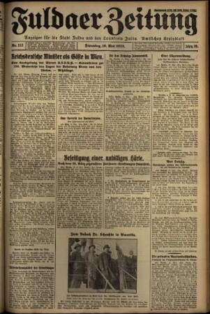 Ausgabe vom Dienstag, den 16. Mai 1933.