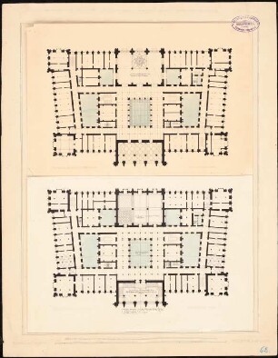 Rathaus, Hamburg: verkleinerter Grundriss 1. und 2. OG