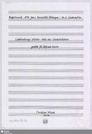 Partitur [Baß und Klavier]
