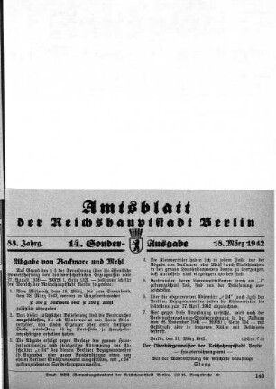 14. Sonder-Ausgabe, 18. März 1942