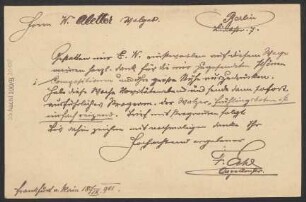 Brief an Wilhelm Aletter : 18.09.1901