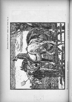 "Deutsches Volkstum" (Bühne und Welt) XX, 10 Bauernbegebnung, Linolschnitt Hugo Friedrich Hartmann
