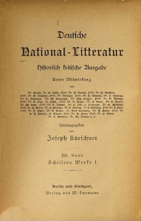 Schillers Werke, 1. Gedichte ; [1]