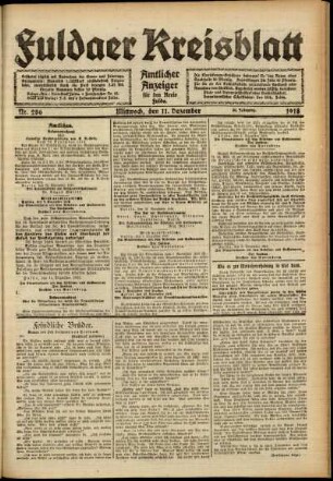 Ausgabe vom Mittwoch, den 11. Dezember 1918.