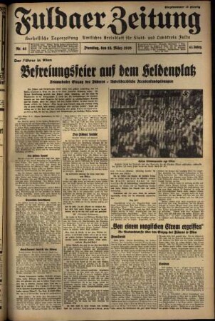 Ausgabe vom Dienstag, den 15. März 1938.