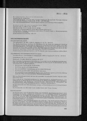 IV.5 Studentenschaft