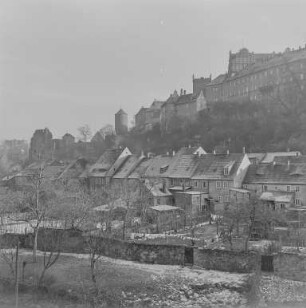 Bautzen von Norden : Bautzen. Blick auf die Stadt mit Ruine der Nikolaikirche (links) und Ortenburg