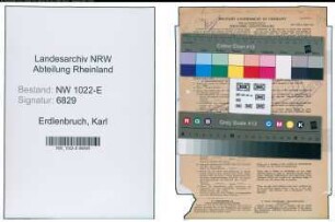 Entnazifizierung Karl Erdlenbruch , geb. 19.02.1891 (Abteilungsleiter)