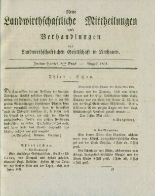 Zweiten Bandes 8tes Stück. - August 1831.