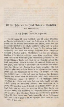 1-64 Die fünf Jahre des Dr. Jakob Andrea in Chursachsen