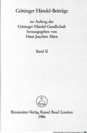 Göttinger Händel-Beiträge. 2