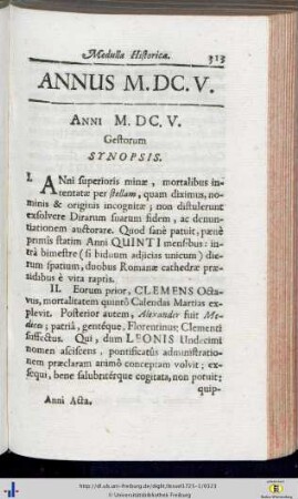 Gestorum Synopsis.