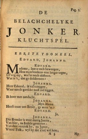 De Belachchelyke Jonker : Kluchtspél