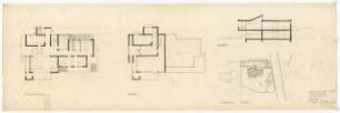 Wohnhaus Dr. Gnichwitz, Herten Vorentwurf 1: Grundrisse, Schnitt, Lageplan 1:500