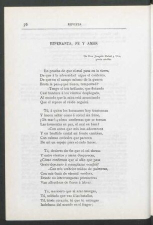 Esperanza, fe y amor