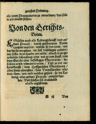 Von den Gerichts-Boten.