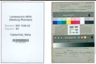Entnazifizierung Maria Castenholz , geb. 29.06.1887 ()