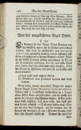 Von der umgekehrten Regel Detri.