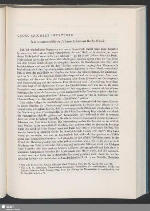 Harmoniemodelle in Johann Sebastian Bachs Musik