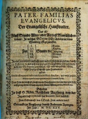 Pater-familias evangelicus : [Periocha]