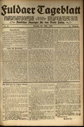 Ausgabe vom Freitag, den 28. Mai 1920.