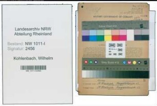 Entnazifizierung Wilhelm Kohlenbach , geb. 28.08.1899 (Anzeigenvertreter)