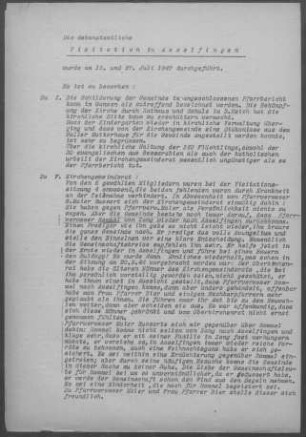 Asselfingen: Visitationsbericht mit Pfarrbericht 1947