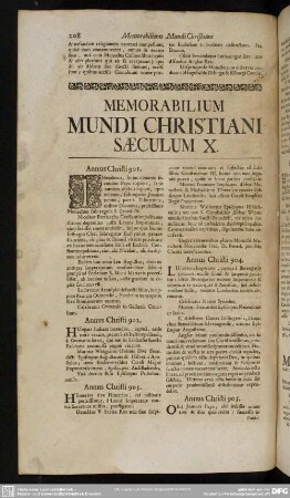 Memorabilium Mundi Christiani Saeculum X.