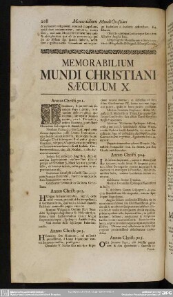 Memorabilium Mundi Christiani Saeculum X.