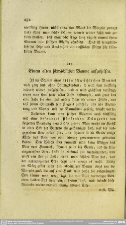 217. Einem alten schwächlichen Baume aufzuhelfen