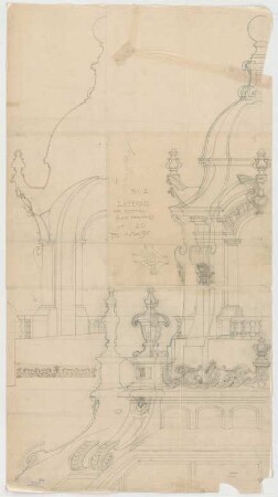 Thiersch, Friedrich von; München; Justizpalast - Kuppellaterne (Perspektive, Schnitte)