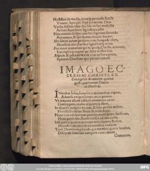 Imago Ecclesiae Christi, Ex Evangelio dominicae quartae post epiphanian Domini Matth. 8.