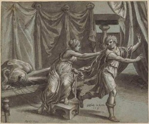Joseph und die Frau des Potiphar (nach einem Fresko Raffaels in Rom, Loggien des Vatikan)