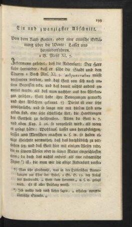 Ein und zwanzigster Abschnitt - Dreyßigster Abschnitt