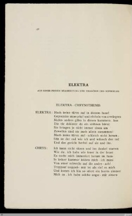 Elektra / Hugo von Hofmannsthal