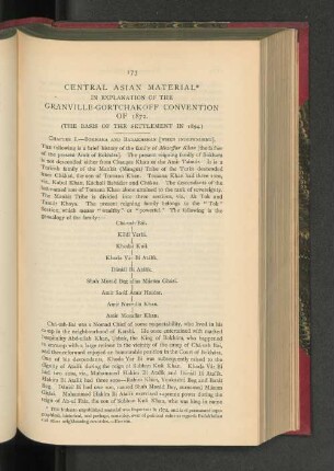 Central Asian Material. In Explanation of the Granville-Gortchakoff Convention of 1872.