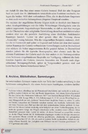 6. Archive, Bibliotheken, Sammlungen