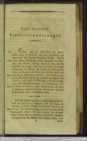 Erstes Hauptstück. Staatsveraenderungen