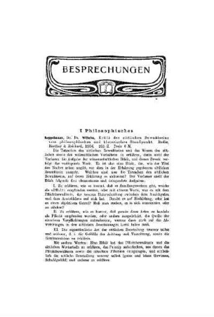 Besprechungen : Philosophisches