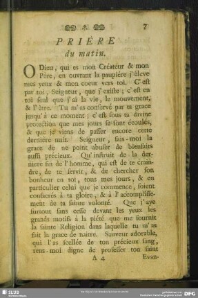 Prière du matin