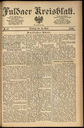 Ausgabe vom Dienstag, den 24. April 1900.