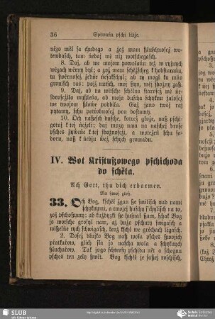 IV. Wot Kristußowego pschichoda do schěła