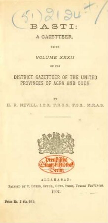 Vol. 32: Basti : a gazetteer