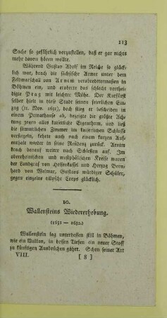 10. Wallensteins Wiedererhebung. (1631 - 1632.)