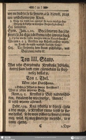 Ton III. Staw
