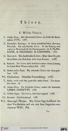 I: Wilde Thiere