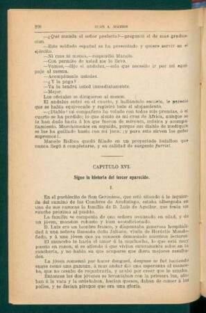 Capítulo XVI. - Sigue la historia del tercer aparecido.