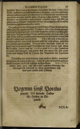 Vogenus sonst Vorcius genand, Der siebende Heidnische Hertzog in Behaimb