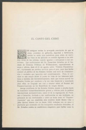 El canto de cisne