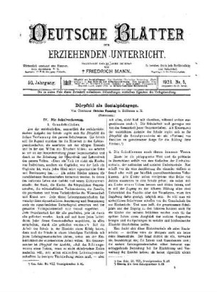 Dörpfeld als Sozialpädagoge : (Fortsetzung)